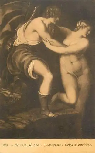 Venezia fine art postcard Veronese Padovanino orfeo ed Euridice
