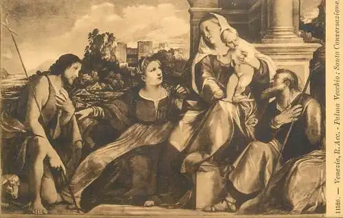 Venezia fine art postcard Veronese Palma Vecchio Santa Conversazione