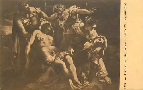 Venezia fine art postcard Veronese Tintoretto Deposizione