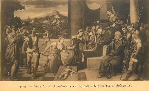 Venezia fine art postcard Veronese il giudizio di Salomone