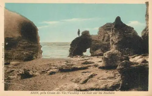 France Vendee Sion pres Croix de Vie le Soir sur les Rochers