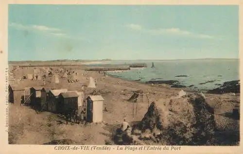 France Vendee Sion pres Croix de Vie un coin de la plage entree du port