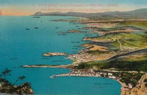 France Alpes maritimes Menton aeroplane view map