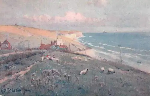 United Kingdom England sand beach painting