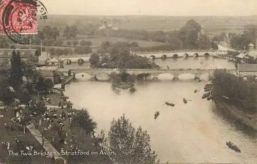 United Kingdom England Stratford on Avon the two bridges