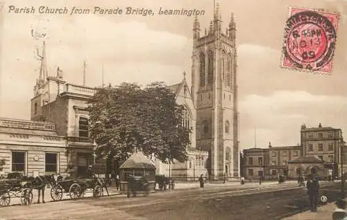 United Kingdom England Leamington parish church from parade bridge