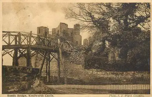 United Kingdom England Kenilworth castle rustic bridge