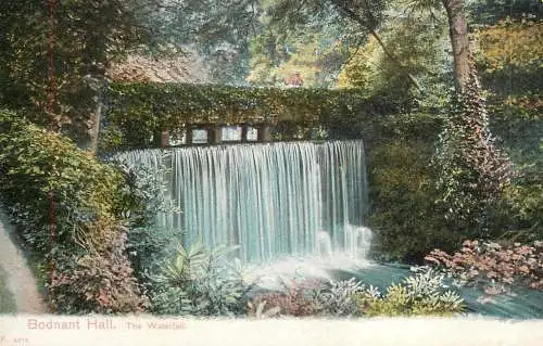 United Kingdom Wales Bodnant Garden waterfall