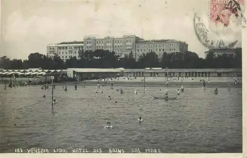 Italia Venezia Lido cartolina vera fotografia 1925