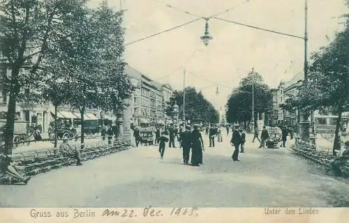 AK Allemagne gruss aus Berlin 1905 Unter den Linden