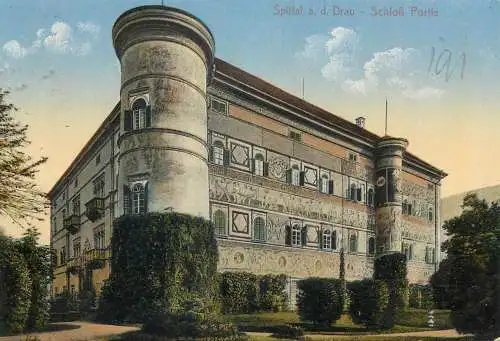 Austria Spittal an der Drau Schloss 1915 militar zensur left side trimmed