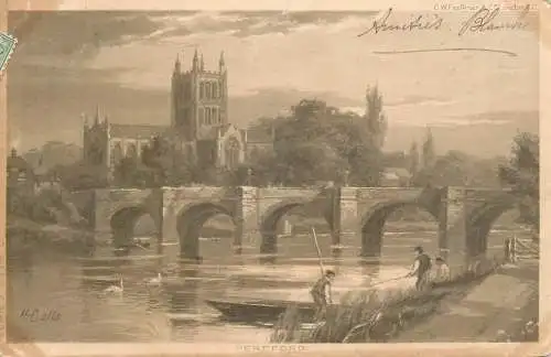 United Kingdom England Herreford castle and boat