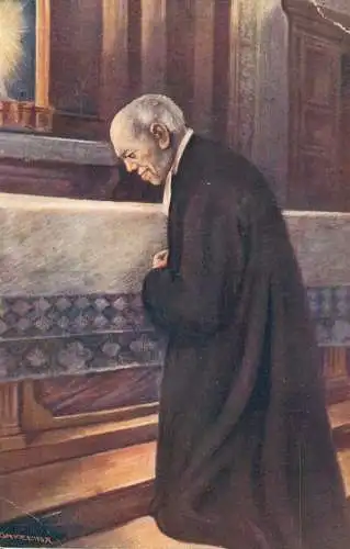 Frere Mutien-Marie en priere devant le Saint-Sacrament