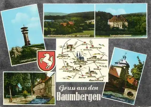 Germany Gruss aus dem Baumbergen map & different views