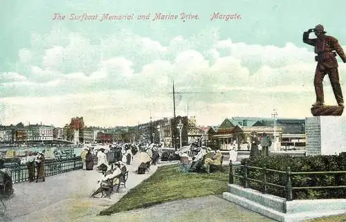 United Kingdom England Margate surfboat memorial and marine drive