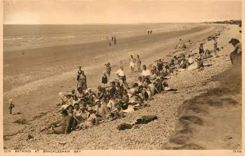 United Kingdom England Bracklesham bay sun bathing