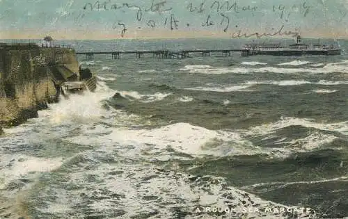 United Kingdom England Margate rough sea