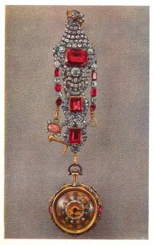Fine arts postcard Russia Leningrad Hermitage turnip watch on achatelaine London