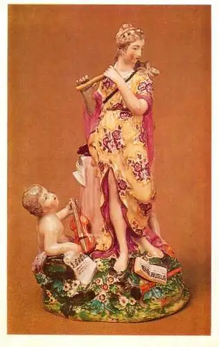 Fine arts postcard Russia Leningrad Hermitage Chelsea Derby painted porcelain