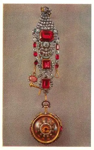 Fine arts postcard Russia Leningrad Hermitage Turnip watch on a chatelaine London