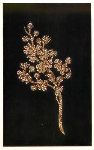 Fine arts postcard Leningrad Russia Hermitage brooch fashioned as a spray of brilliant and rose cut diamonds