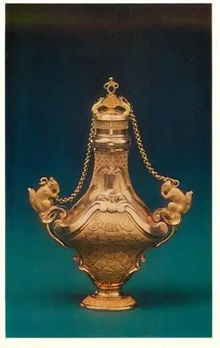 Fine arts postcard Leningrad Russia Hermitage Gold scent bottle