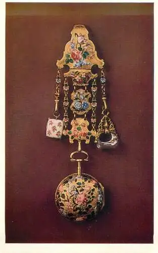 Fine arts postcard Leningrad Russia Hermitage chased gold watch