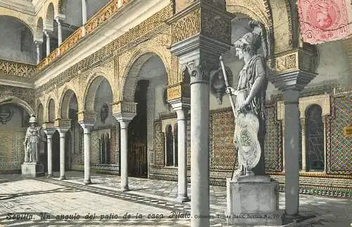 Spain Sevilla casa del Pilato statue
