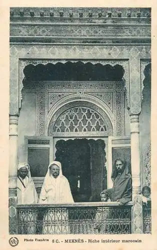 North Africa ethnic community life Morocco Meknes riche interieur marocain