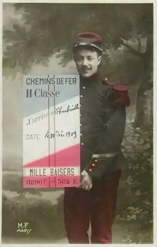 Soldat de France Chemins de fer II Classe 1909 greetings