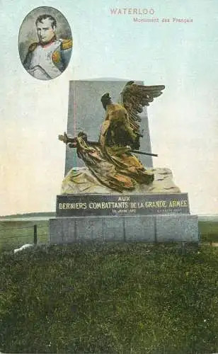 Militaria war memorial Waterloo Monument des Francaises cpa c.1911