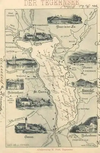 AK Der Tegernsee map 1901