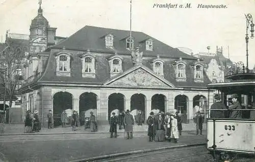 AK Allemagne Frankfurt Main Hauptwache Feldpost 1917 tramway