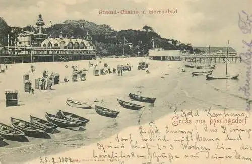 AK Allemagne Germany Heringsdorf - Strandcasino und Herrenbad 1902