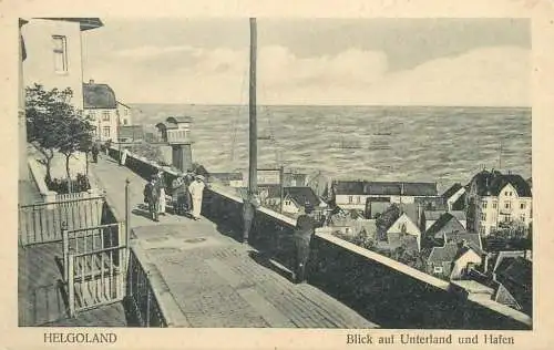 AK Allemagne HELGOLAND Blick auf Unterland und Hafen