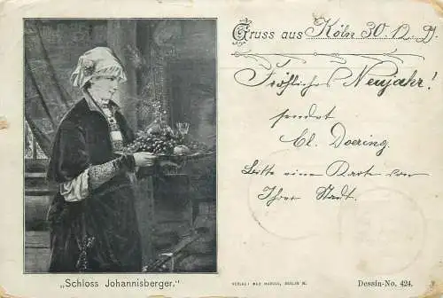 AK Schloss Johannisberger 1899 dessin no. 424 verlag Max Marcus Berlin
