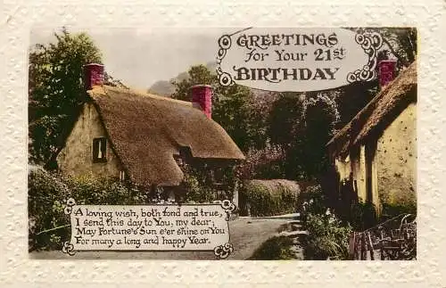 Celebration holiday postcard 21st birthday congratulations