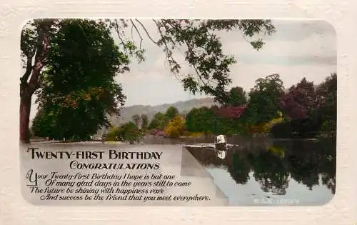 Celebration holiday postcard 21st birthday congratulations