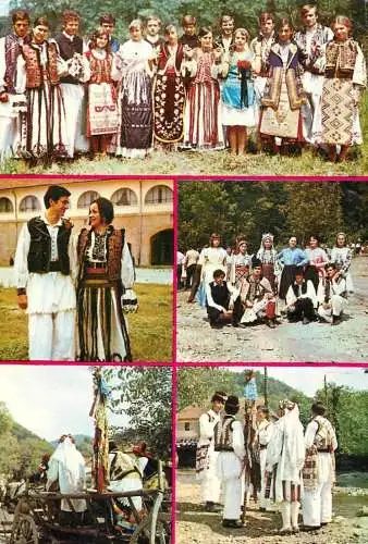 Romania ethnic types and scenes people, traditional costumes, folklore and typical customs