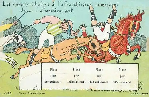 Comic horses race jockey carte pub tailor REMY carte humoristique