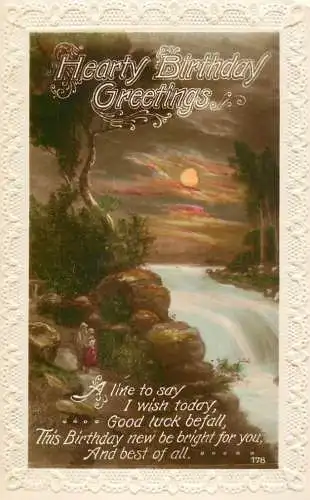 Celebration holiday postcard birthday wishes nature scene