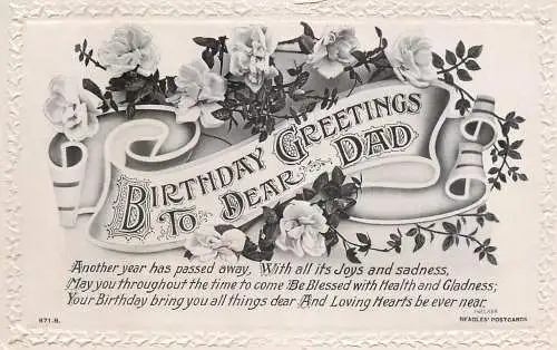 Celebration holiday postcard birthday wishes for dear dad