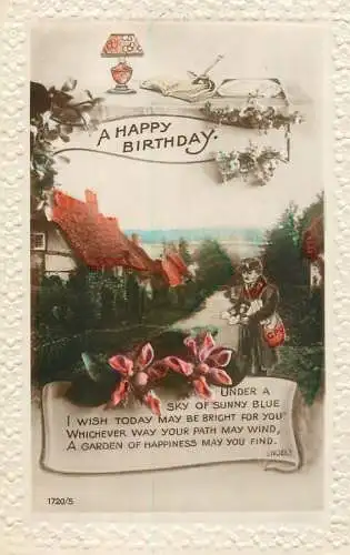 Celebration holiday postcard birthday wishes mail man
