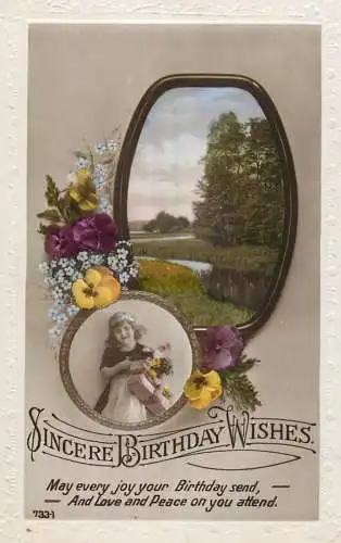 Celebration holiday postcard birthday wishes flower