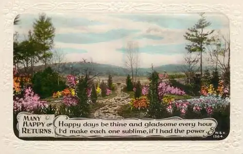 Celebration holiday postcard a joyous birthday many happy returns