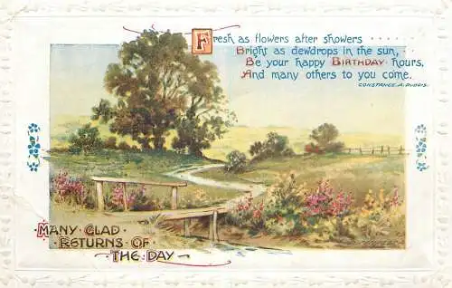 Celebration holiday postcard a joyous birthday glad returns of the day