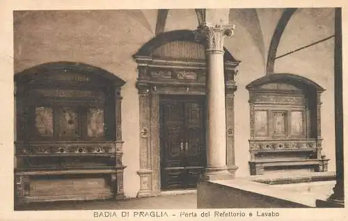 Italy Badia di Praglia Porta del Refettorio e Lavabo