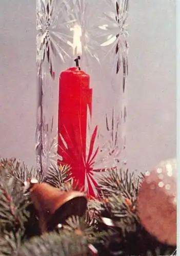 Christmas decorative ornaments lit candle