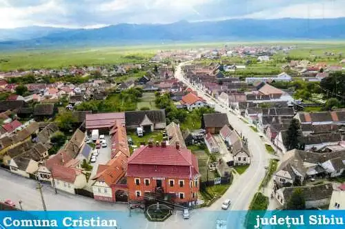Romania Comuna Cristian jud. Sibiu aspect aerian