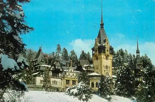 Romania Sinaia Muzeul-castel Peles peisaj de iarna